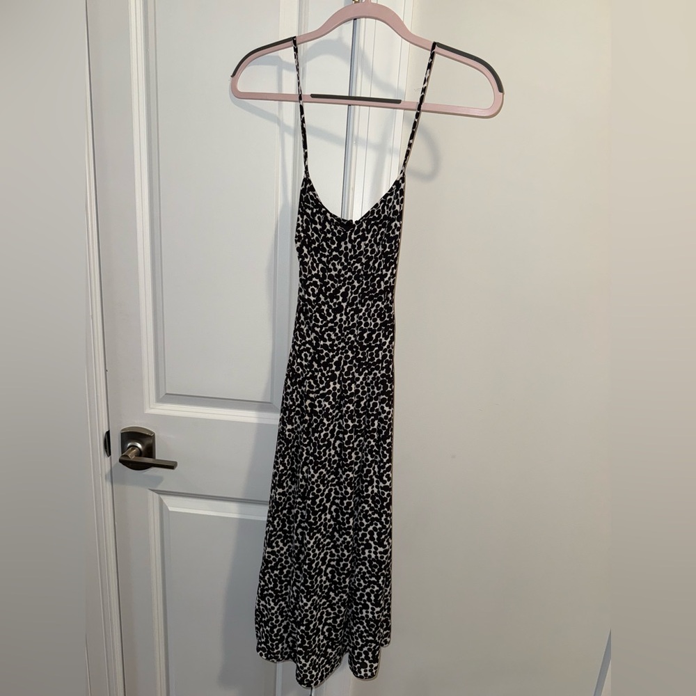 Elegant Black and White Polka Dot Dress
